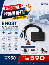 BSJ AI Based EH03T 4CH Dash cam 4G LTE ADAS , DMS, WiFi,GPS, Support 2*128GB memory Card