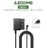 AZDOME 24Hour OBD01 Type-C USB Ports 5V 2.5A Car Charge Cable OBD2 Hardwire Kit Cord 3.5M For Dash Cam Camcorder Vehicle DVR