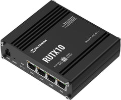 Teltonika RUTX10000300 Model RUTX10 Professional Ethernet Router, UK PSU, Digital Input/Output for Remote Monitoring and Control, Dual Band WiFi and Bluetooth LE, Aluminium Housing, Firewall and VPN