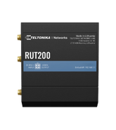 Teltonika RUT200 Industrial Cellular Router, 4G/LTE (Cat 4), 3G, 2G / 802.11n Wi-Fi Connectivity, up to 150 Mbps Speed 2 x Ethernet Ports, I/O Digital Input/Output, RMS Compatible, Black | RUT200