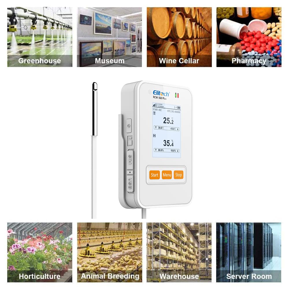 Elitech RCW-360P-THE 4G Digital Data Logger Remote Real-Time Temperature Humidity Monitor Fleet GPS Tracker External T&H Probe