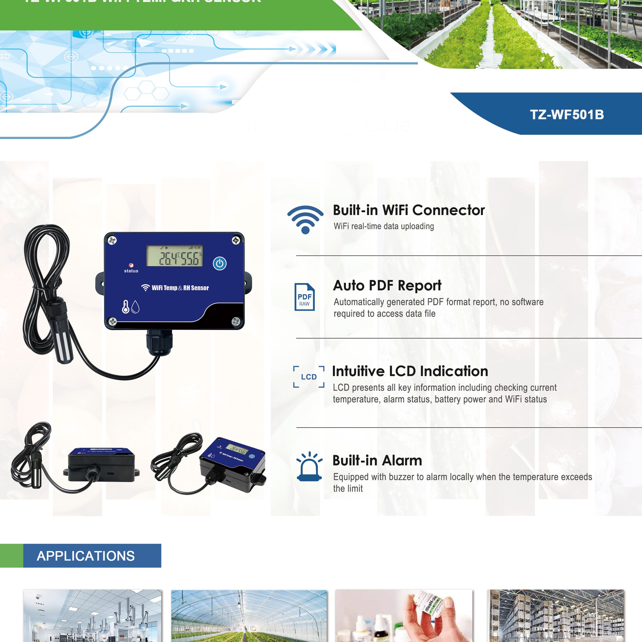 Tzone TZ-WF501B WiFi Temperature sensor data recorder logger