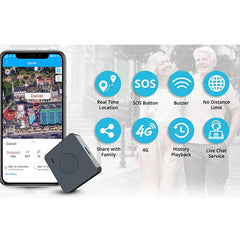 JimiIOT Qbit M Portable GPS Tracker 4G Mini Locator Time-Phased Working SOS Waterproof for Older Pet Kids Multi Alerts by APP/PC
