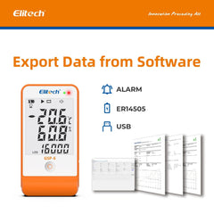 Elitech GSP-6 Pro Digital Temperature And Humidity Data Logger Detachable Dual Probes -40℉ To 158℉