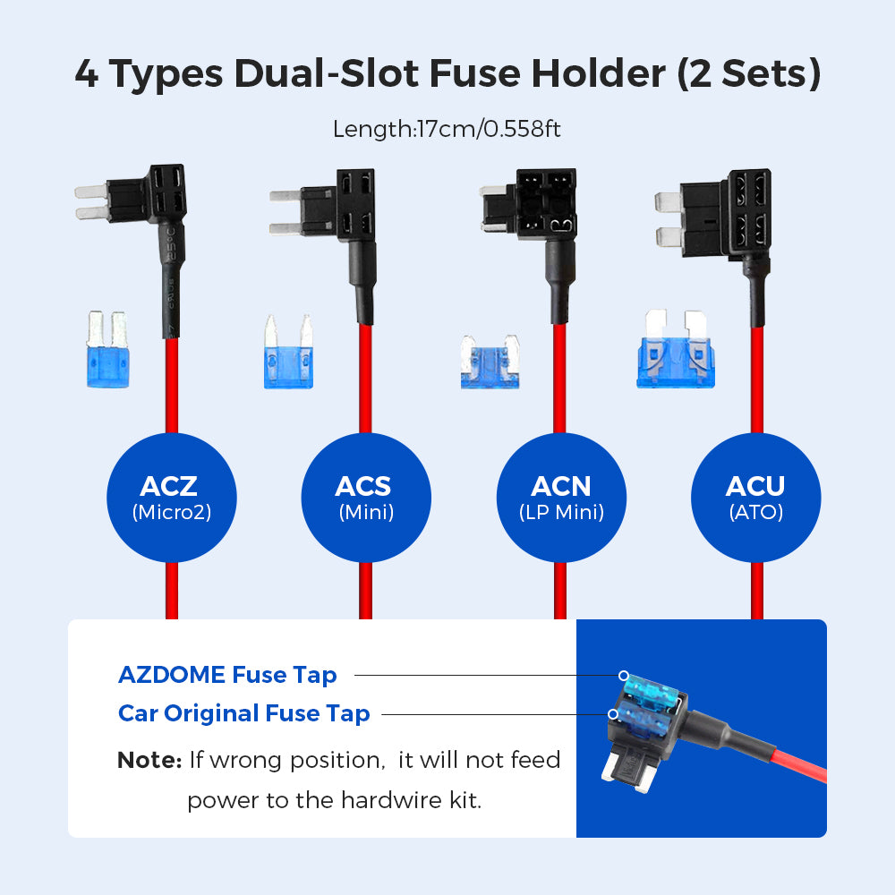 AZDOME JYX04 Car DVR HardWire Kit For M300S M300 Low Vol Protection Micro USB Port ACC Power Cable 12V-24V in 5V3A Out