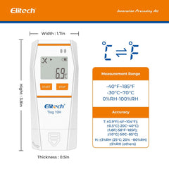Elitech Tlog 10H Digital Temperature Data Logger Reusable Temperature Recorder PDF Report USB Port 32000 Points,