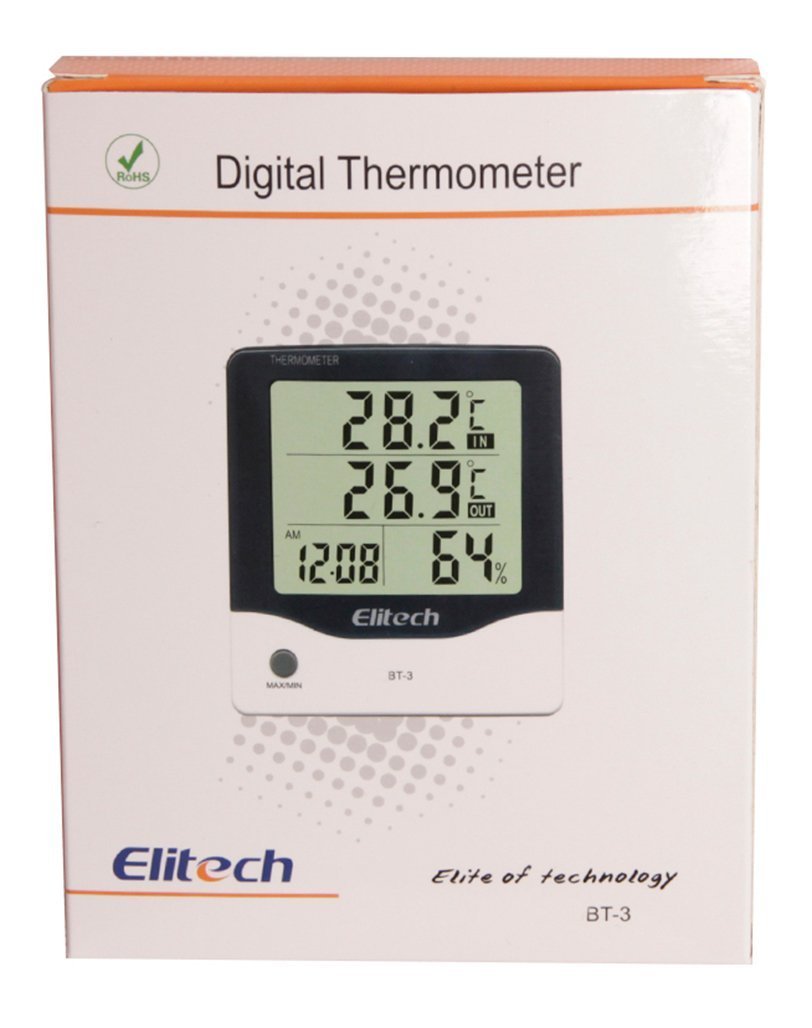 Elitech BT-3 Digital Hygrometer Thermometer Temperature and Humidity Monitoring Sensor for Indoor or Outdoor