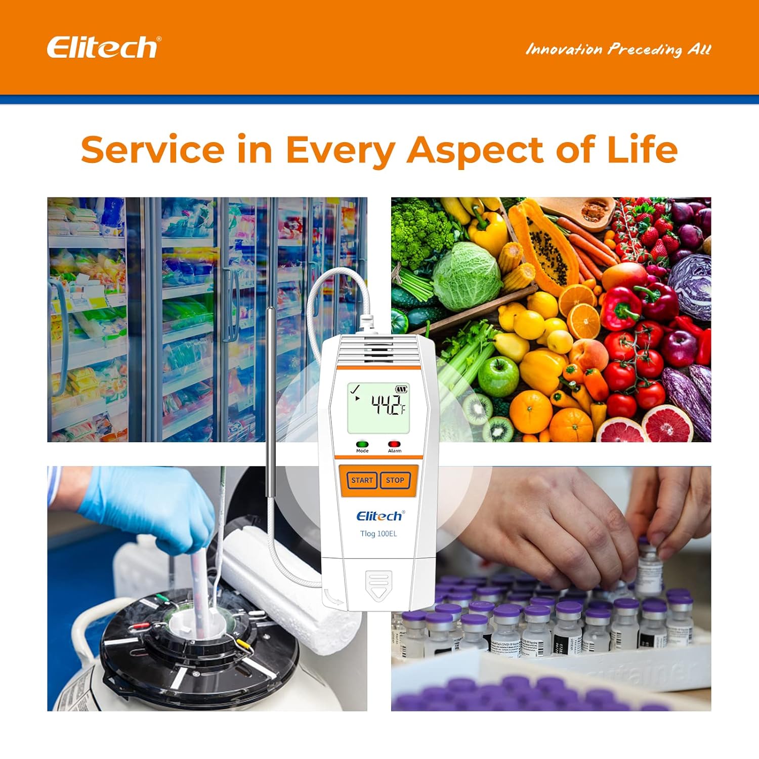 Elitech Tlog 100EL Ultra Low Data Logger Temperature Recorder Cold Chain Dry Ice PDF Report USB Port 32000 Points