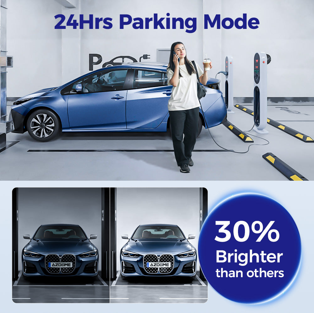 كاميرا داش AZDOME 360°، 4 قنوات، 4 عدسات قابلة للتعديل، 128GB eMMC، دقة 2K+1080P*3، WiFi 5G، رؤية ليلية بالأشعة تحت الحمراء، وضع انتظار السيارات، موديل M660.