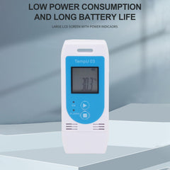 TZ-TempU03  Tzone Digital Temperature Humidity Data Logger USB Reusable Temp Recorder with PDF&CSV Reports, Thermometer Recording Humidity Logger with Probe for Freezer Food Storage Cold Chain 34560 Points