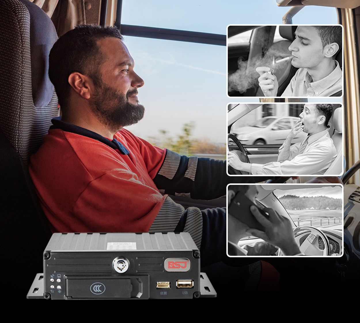 [BSJ-ED08R] 4CH 4G MDVR Support 2TB SSD, 2*SD Card ADAS , DMS, RS232, WiFi