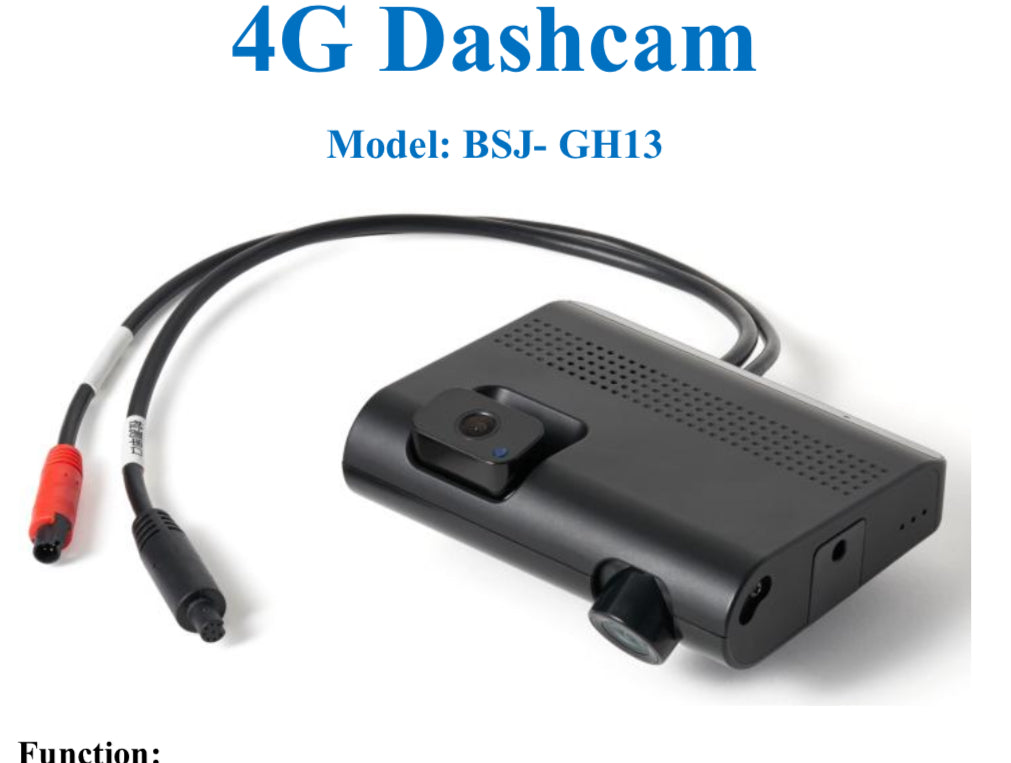 BSJ EH13P 1080P Dual-Channel Driving Recorder with 4G Live Streaming for Fleet Management