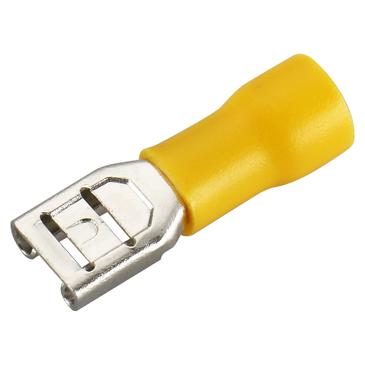 Electrical wire Crimp Terminal Connector insulated 6.3mm 12-10 Female Yellow Spade Connector 100Pcs