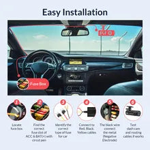 AZDOME HM03R Car DVR HardWire Kit For M550/AR09 Low Vol Protection Mini USB Port 12V-24V in 5V3A Out