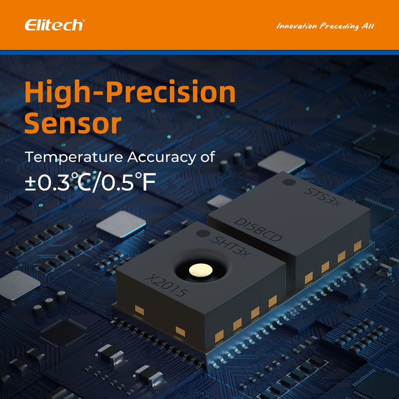 Elitech LogEt 8 THE Temperature and Humidity Data Logger Reusable PDF Report USB Port External Sensor 16000 Points