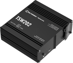 Teltonika TSW202 8 Ports Industrial L2+ Managed PoE Switch, 2 SFP Uplinks, Supports ProfiNET, EtherNet/IP, MRP, for Industrial Automation, IP Surveillance, and Networking