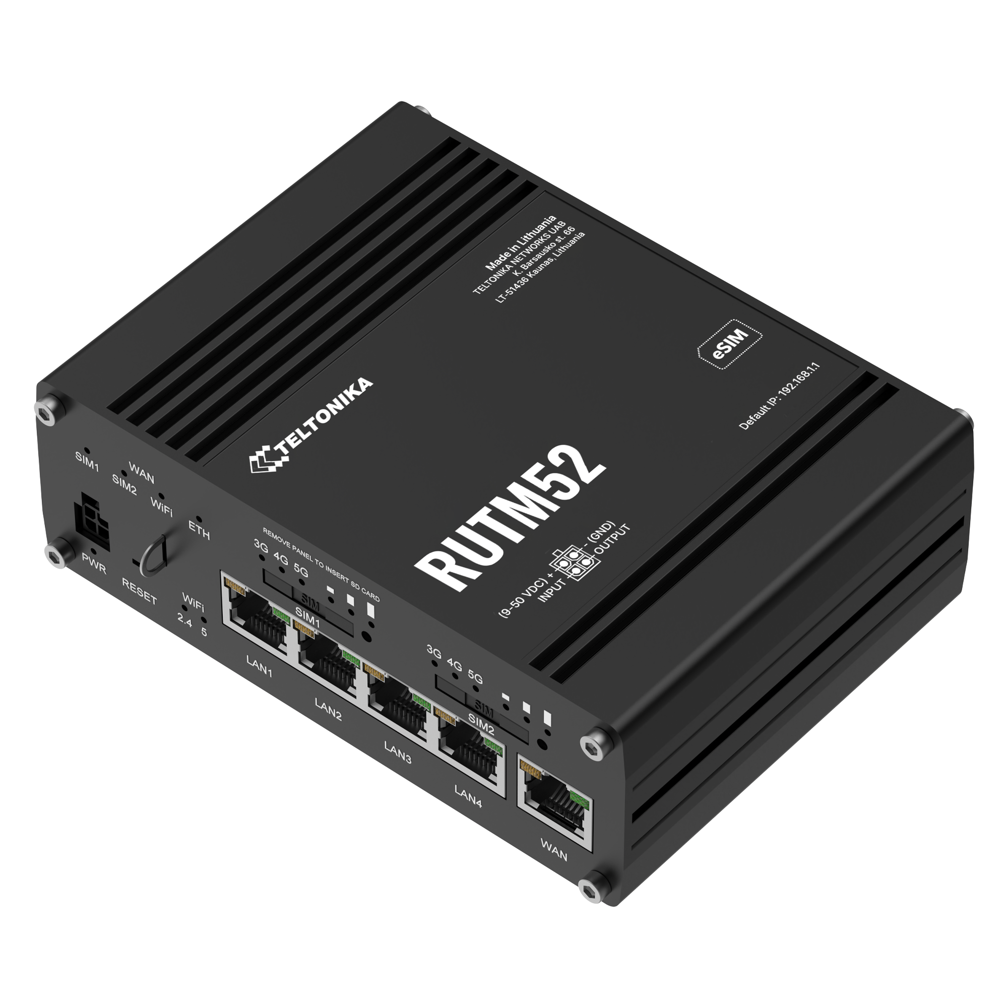 RUTM52 - Teltonika Dual 5G Modem Router eSIM support, High Performance for SMART Cities and Industrial Automation