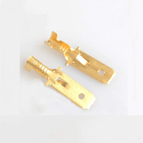 Electrical wire Terminal Connector 6.3mm 12-10 male non-insulated bare 100Pcs