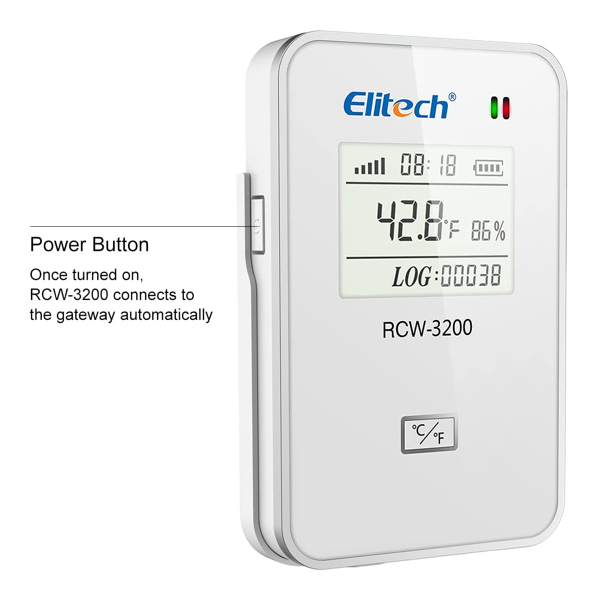 Elitech RCW-3200-TH Wireless Sensor Data Logger of Temperature and Humidity Monitor System (Work with RCW-3000) with Cloud and Mobile App