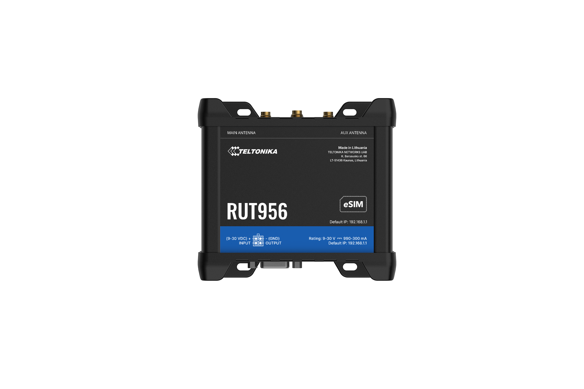 Teltonika RUT956 Dual SIM 4GLTE CAT 4 Wifi Cellular Router, ethernet RS232, RS485