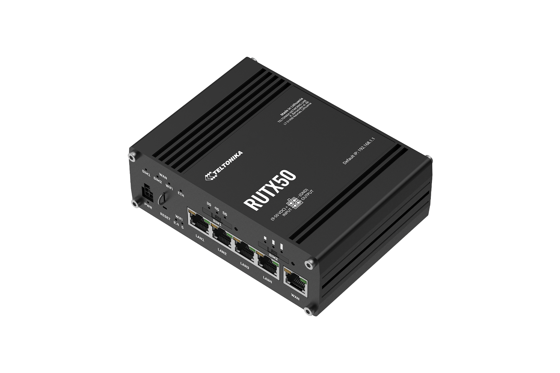 Teltonika RUTX50 5G Router: Dual Sim, WiFi 5, LTE CAT 20, 3.3 Gbps Speeds, Up to 150 Clients, SA & NSA Architectures, Low Latency. | RUTX50