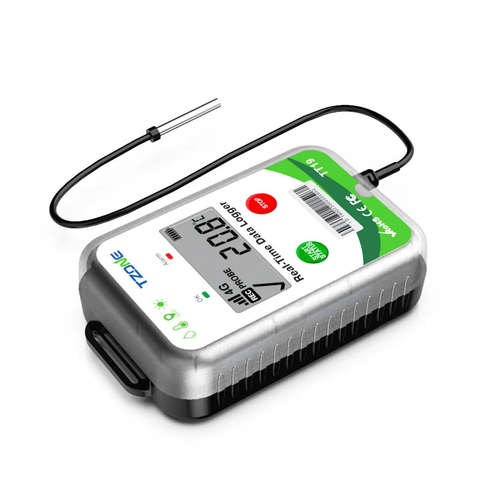 [TZ-TT19EX] Tzone 4G Multi Use Real Time Fleet  Temperature and Humidity Data Logger External Probe GPS Tracker