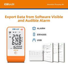 Elitech GSP-6G Digital Temperature And Humidity Data Logger With Detachable Buffered Probe