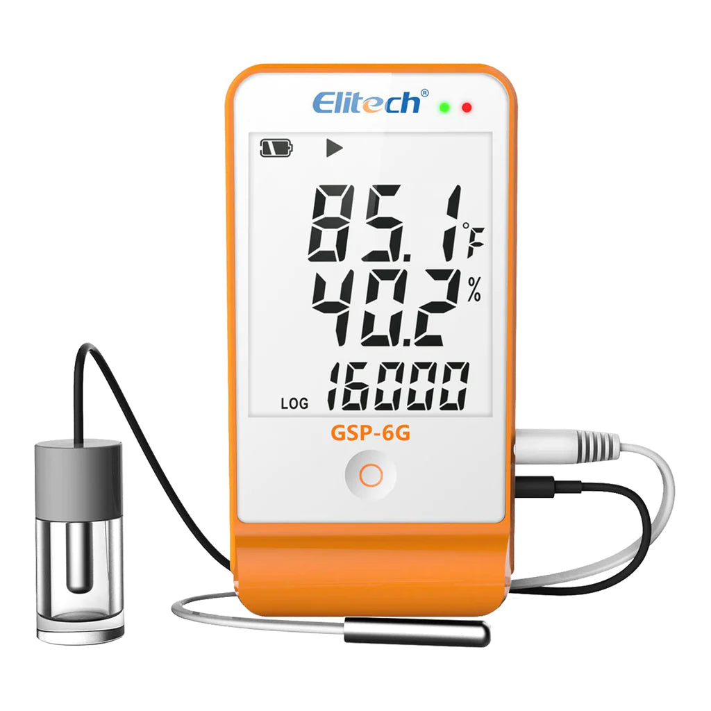 Elitech GSP-6G Digital Temperature And Humidity Data Logger With Detachable Buffered Probe