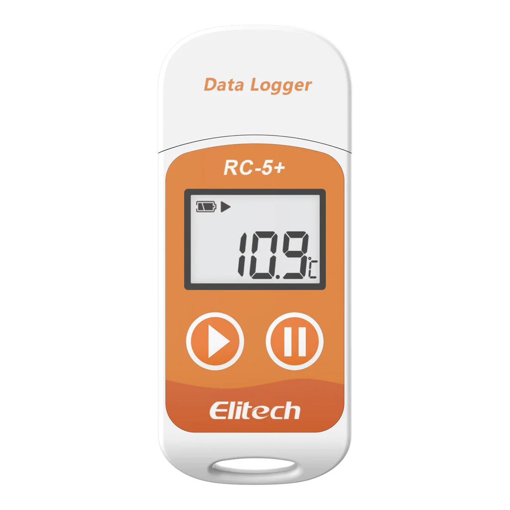 Elitech RC5+ Multi-Use Temperature Data Logger|Thermal Mapping|Area Mapping|(Range: -22°F to 158°F) for Vaccine, Biolab, Hatchery,Cold Chain, Hatchery, Refeer Truck, Cargo