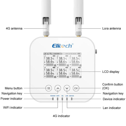 RCW-3200 WiFi 4G Wireless Temperature Humidity Data Logger And Transceiver Monitor System With Cloud And Mobile App