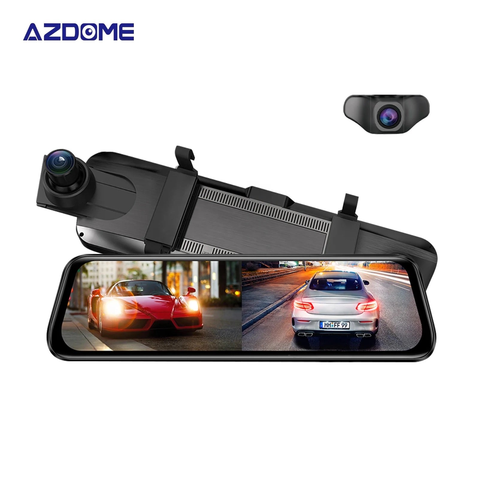 AZDOME AR09 QuadHD 2CH 2K+1080P Full Mirror Wifi Touch , GPS, G-Sensor, Loop Recording dashcam