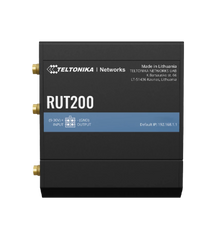 Teltonika RUT200 Industrial Cellular Router, 4G/LTE (Cat 4), 3G, 2G / 802.11n Wi-Fi Connectivity, up to 150 Mbps Speed 2 x Ethernet Ports, I/O Digital Input/Output, RMS Compatible, Black | RUT200