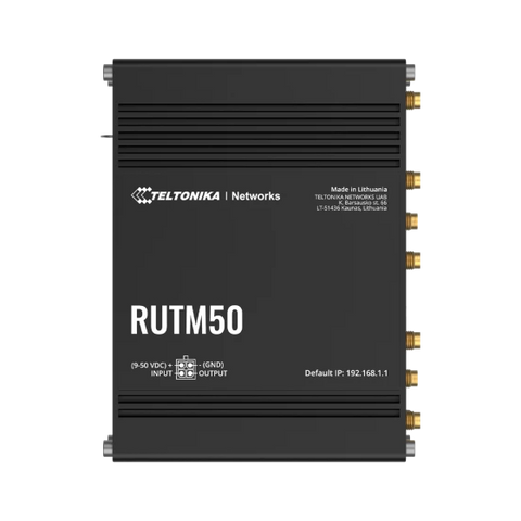 Teltonika RUTM50 Dual Sim Support with auto Failover 4G and 5G Cellular Router ideal for Smart Cities and industrial Automation