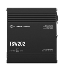 Teltonika TSW202 8 Ports Industrial L2+ Managed PoE Switch, 2 SFP Uplinks, Supports ProfiNET, EtherNet/IP, MRP, for Industrial Automation, IP Surveillance, and Networking