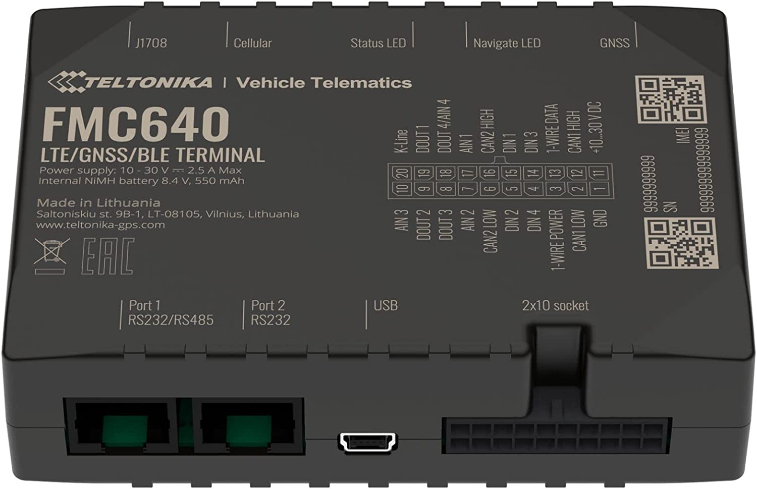 FMC640 - 4G LTE Bluetooth dual SIM GPS Tracker