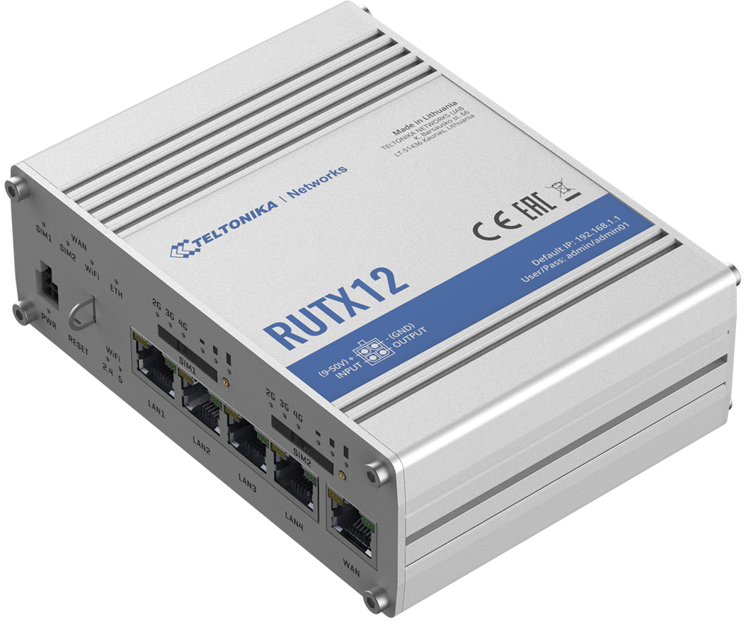 RUTX12 Dual LTE Cat 6 Industrial cellular Router