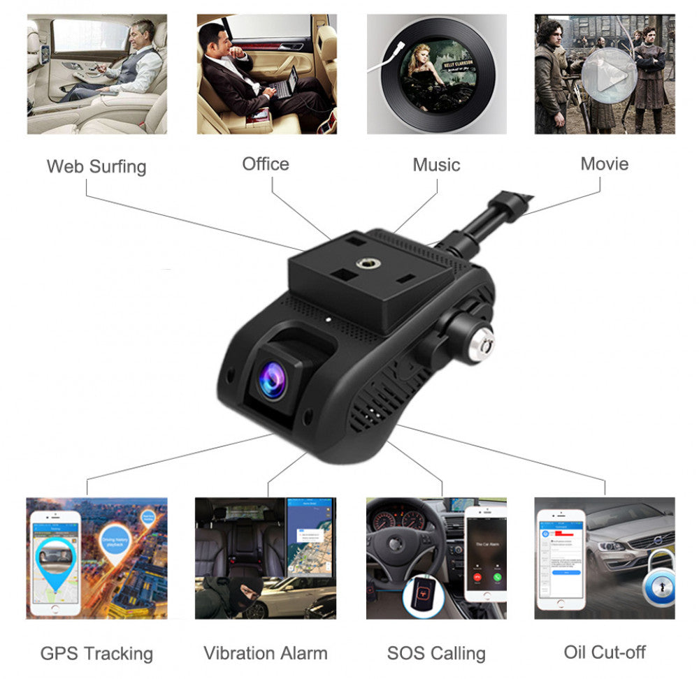 JIMI JC400P 4G Built-in Dual Channel Dashcam 1080p full HD داش كام JC400P كاميرا سياره داخل وامام