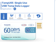 Tzone TZ-TempU05s Sing use [Disposable] 90 days Temperature Data loggerداتا لوجر للنقل المبرد