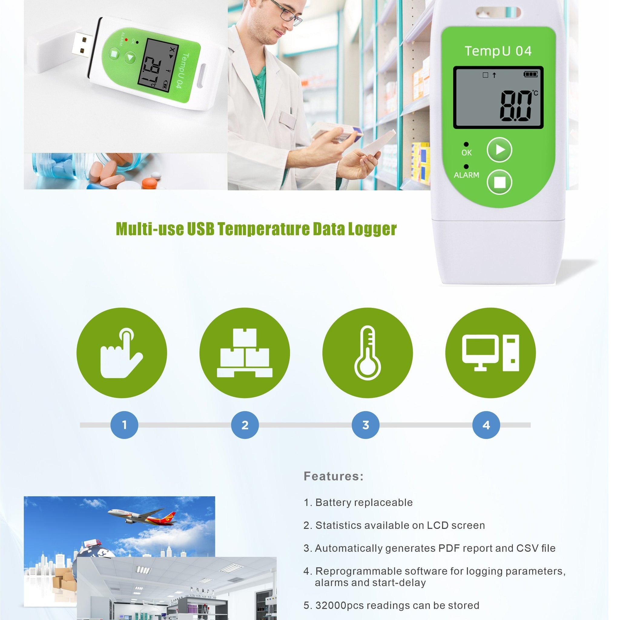 TempU04 TZONE Data logger